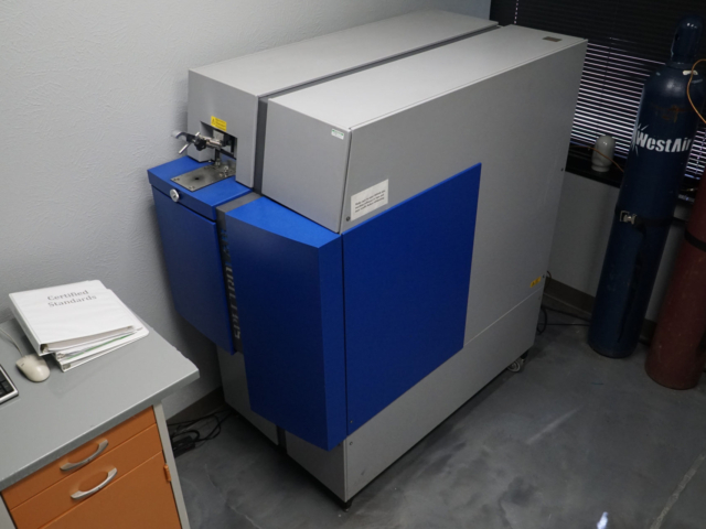 Aluminum samples analyzed with atomic spark spectroscopy.