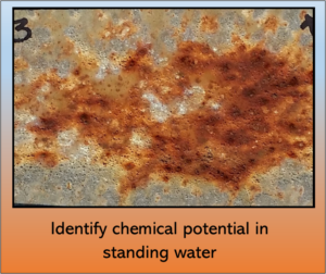 Identify chemical potential in standing water